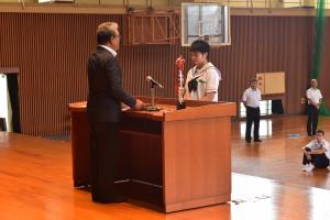 表彰式　柔道女子全国3位　浜重　愛華さん