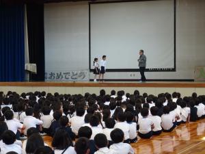 中学年児童の訓練の様子