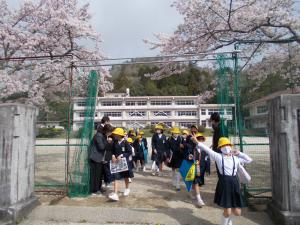 桜の下でお別れ