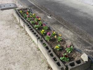 花の植えられた花壇