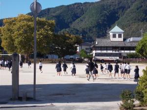 火災の避難訓練の様子