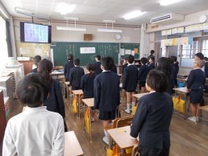 3学期始業式の様子