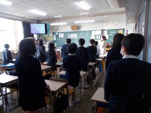 3学期始業式の様子