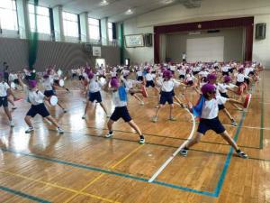 講堂で練習