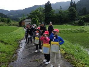 6月8日：宇佐でバードウォッチングをしました。地域の方と一緒に美しい棚田を歩きながら、野鳥を観察したり、鳴き声に耳をすませたりしました。「じゅういち」という鳥のさえずりが印象に残ったようでした。