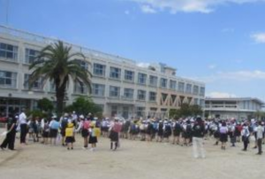 5月29日に行われた緊急時下校訓練の画像