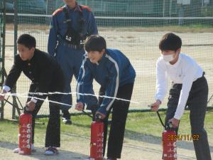 生徒の消火器の経験